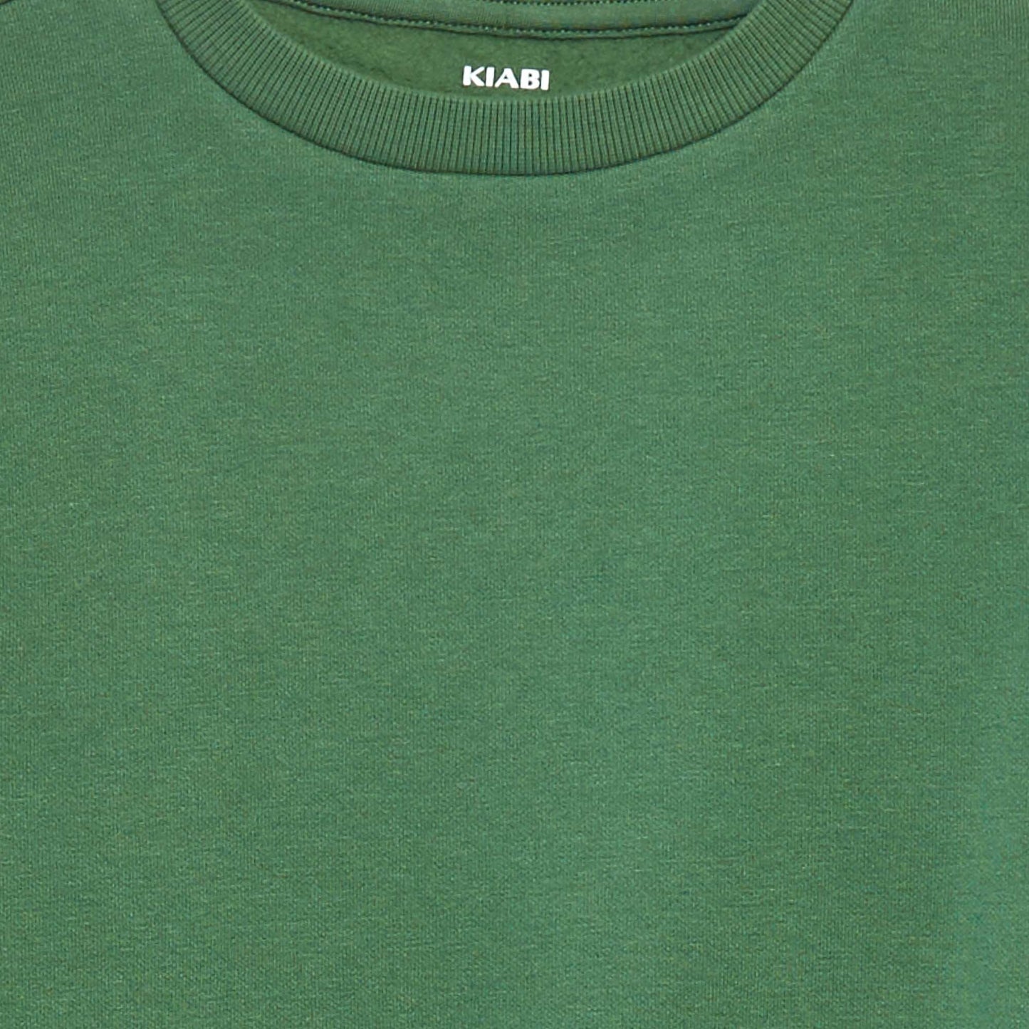 Sweat en molleton gratté uni VERT