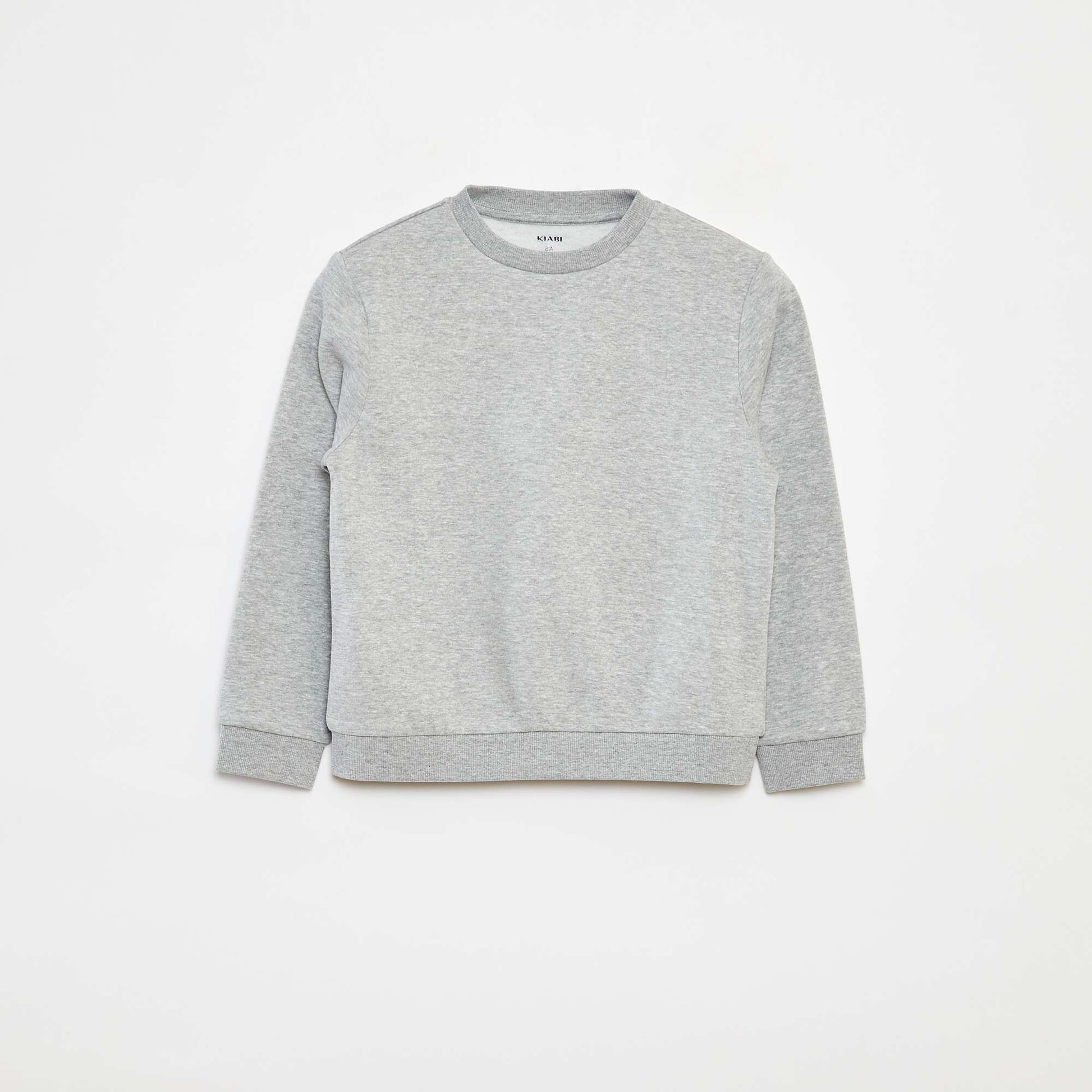 Sweat en molleton gratté uni GRIS