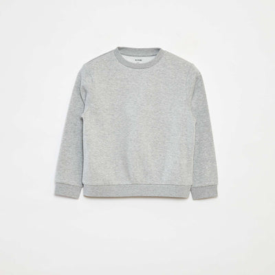 Sweat en molleton gratté uni GRIS