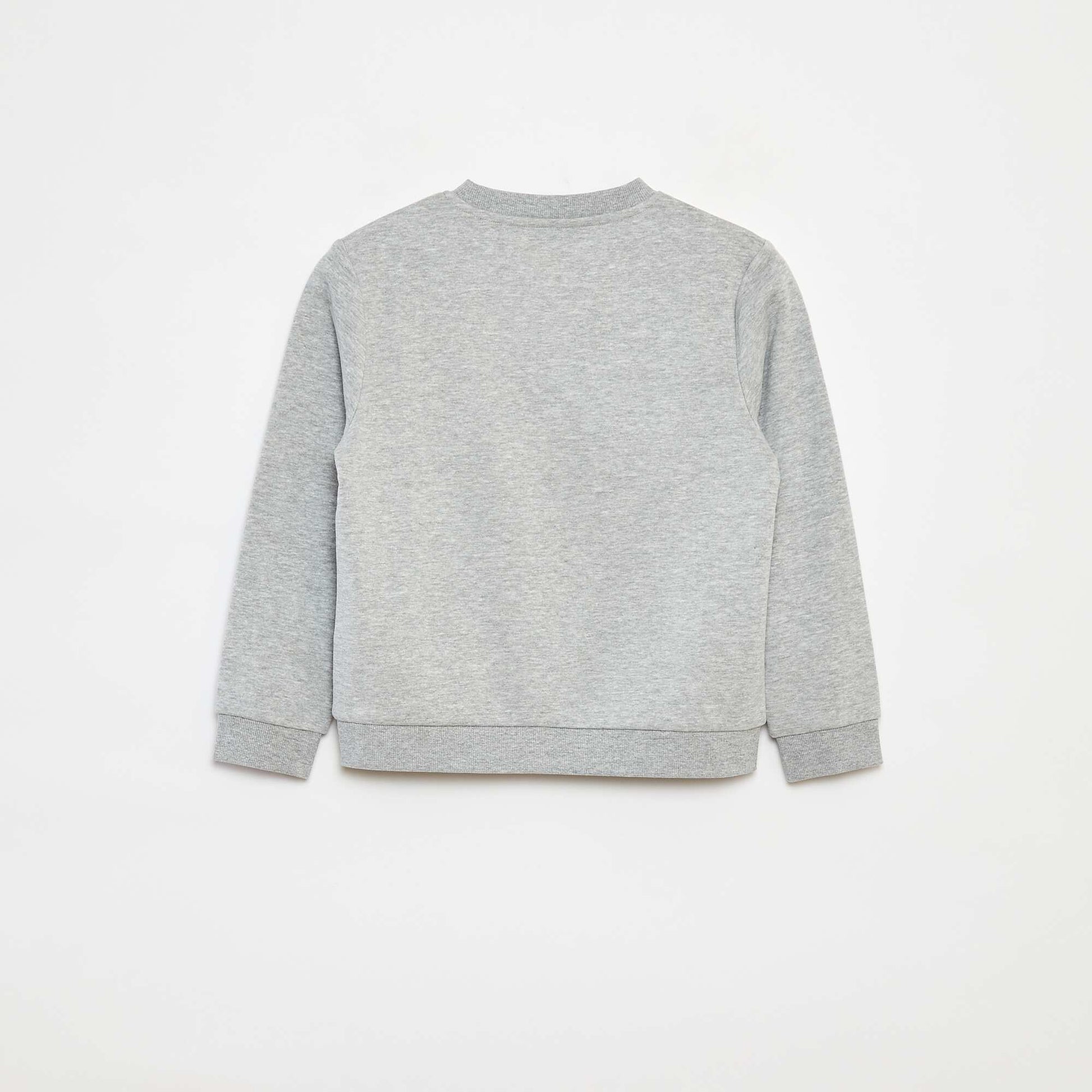 Sweat en molleton gratté uni GRIS