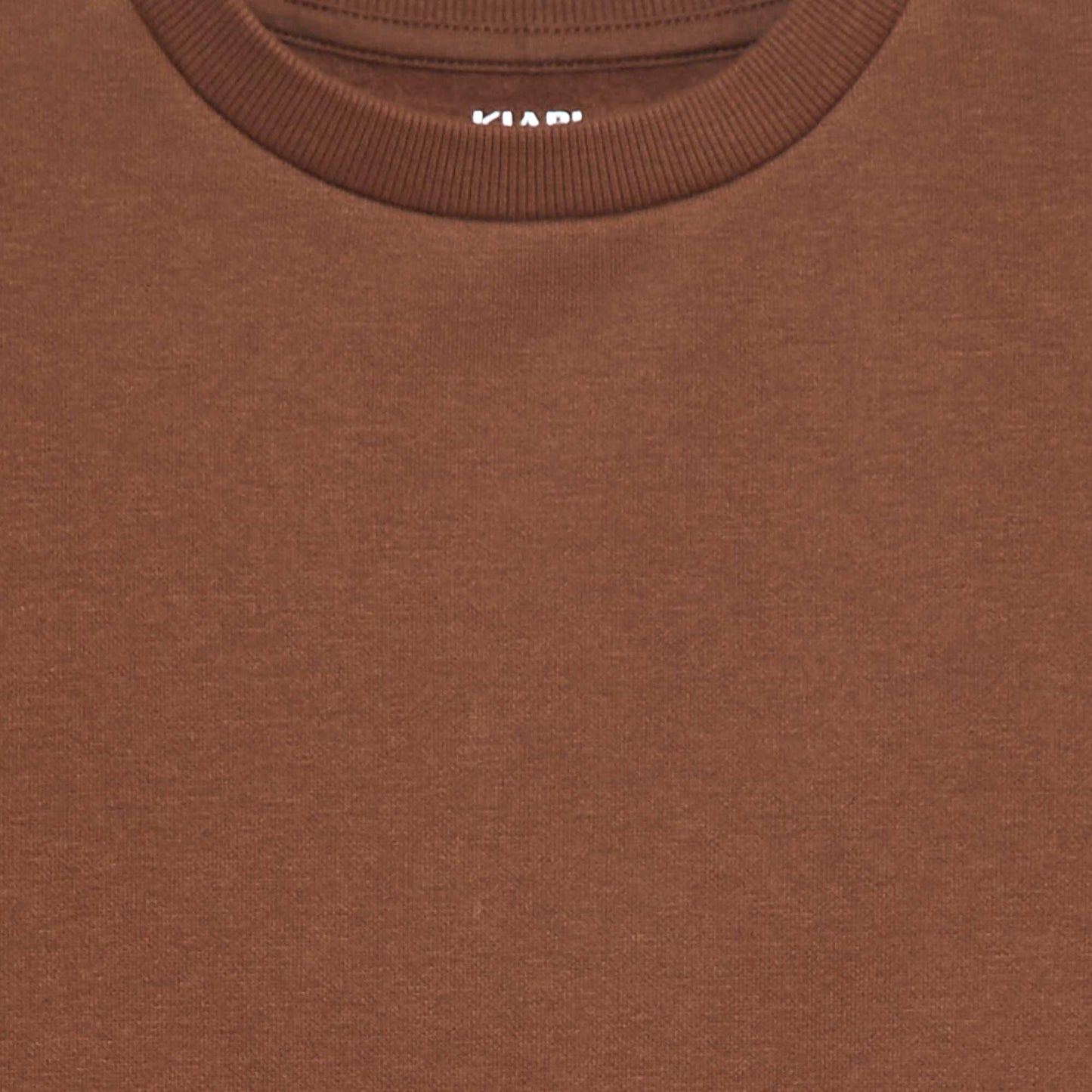Sweat en molleton gratté uni MARRON