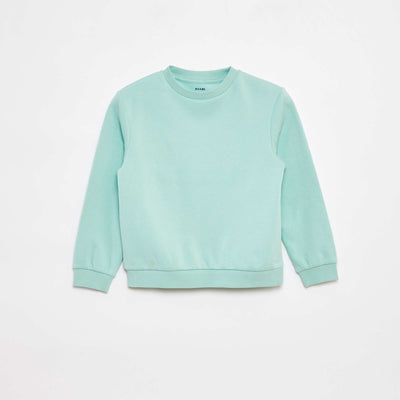 Sweat en molleton gratté uni VERT