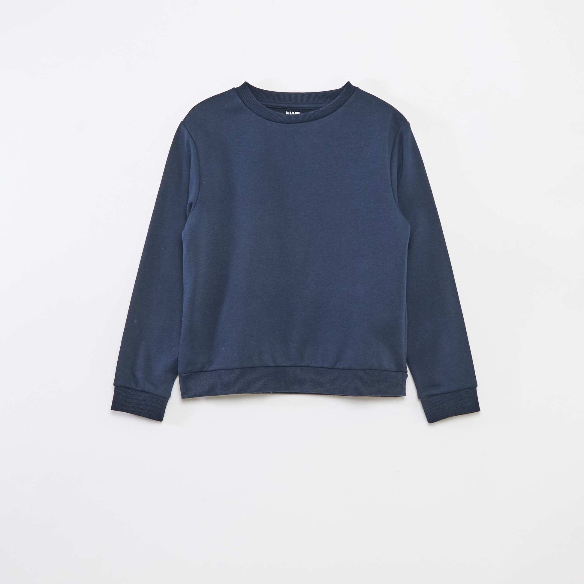 Sweat en molleton gratté uni BLEU
