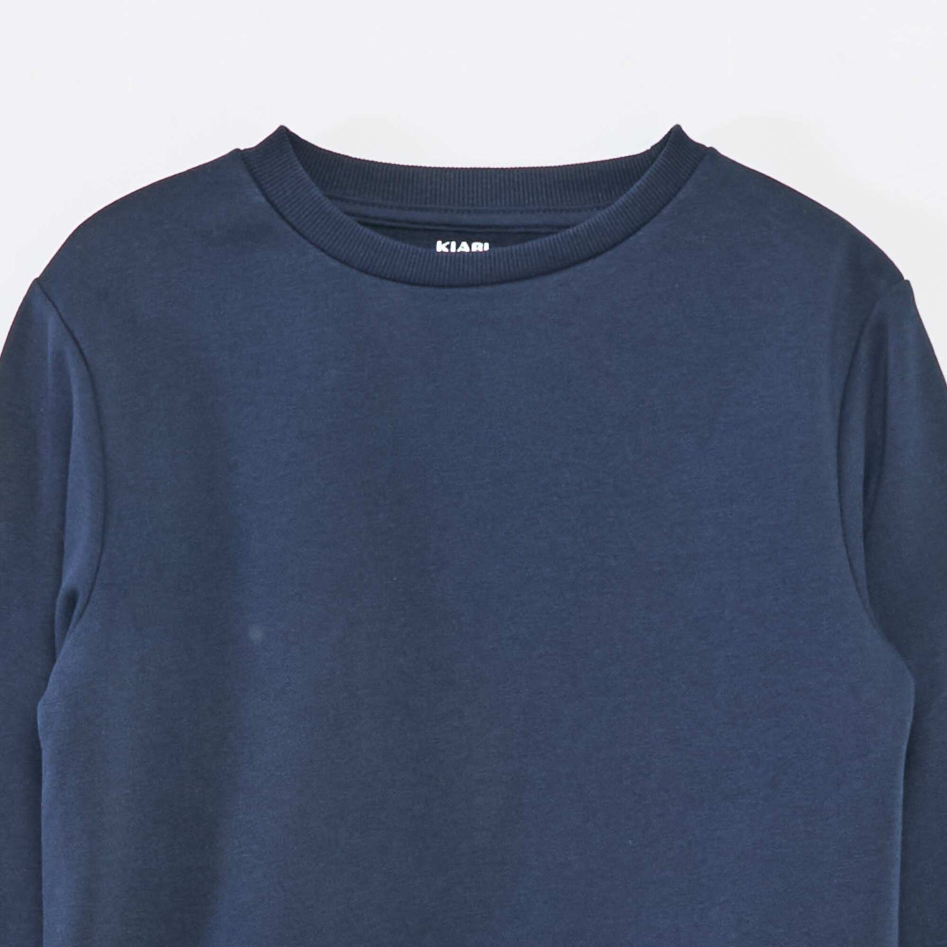Sweat en molleton gratté uni BLEU