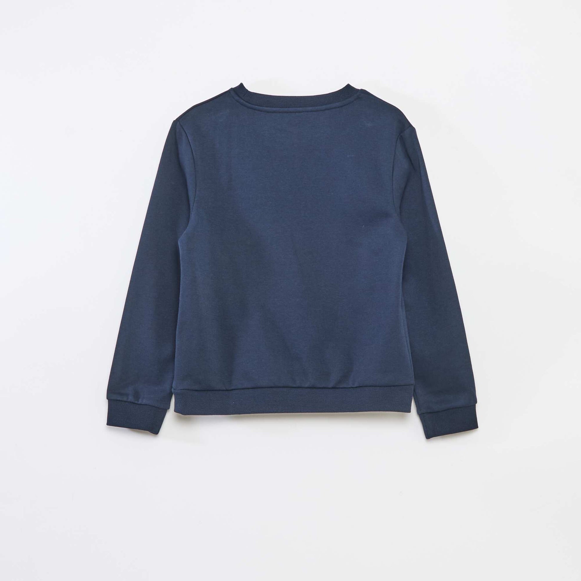 Sweat en molleton gratté uni BLEU