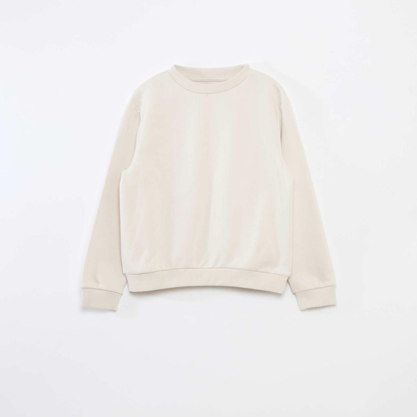 Sweat en molleton gratté uni BEIGE