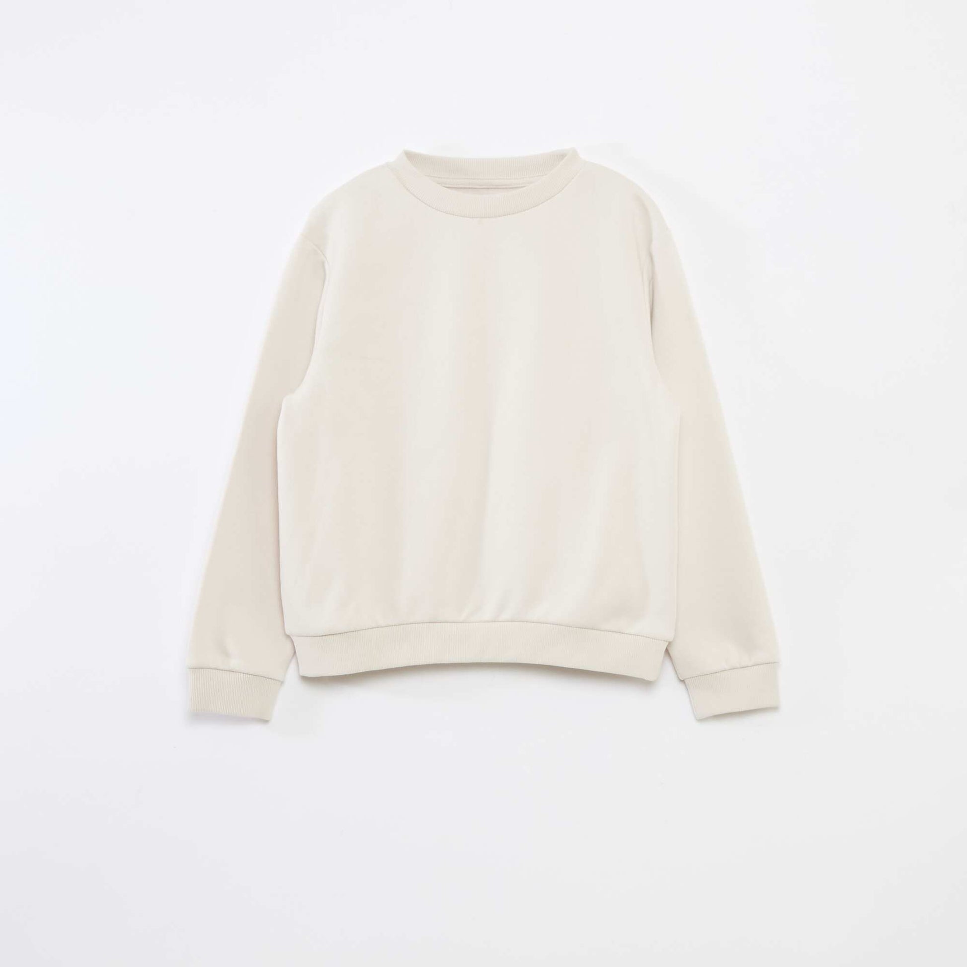 Sweat en molleton gratté uni BEIGE