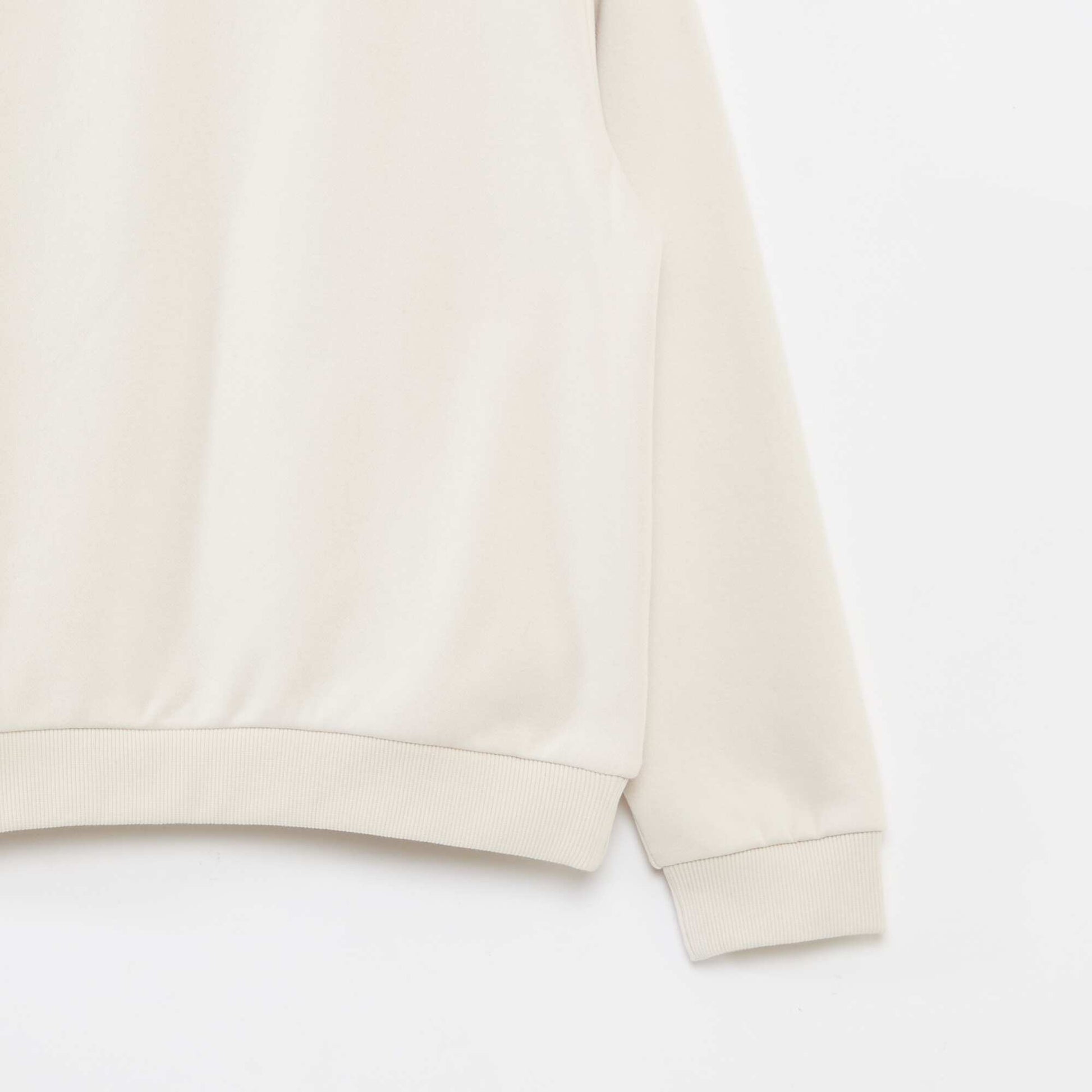 Sweat en molleton gratté uni BEIGE