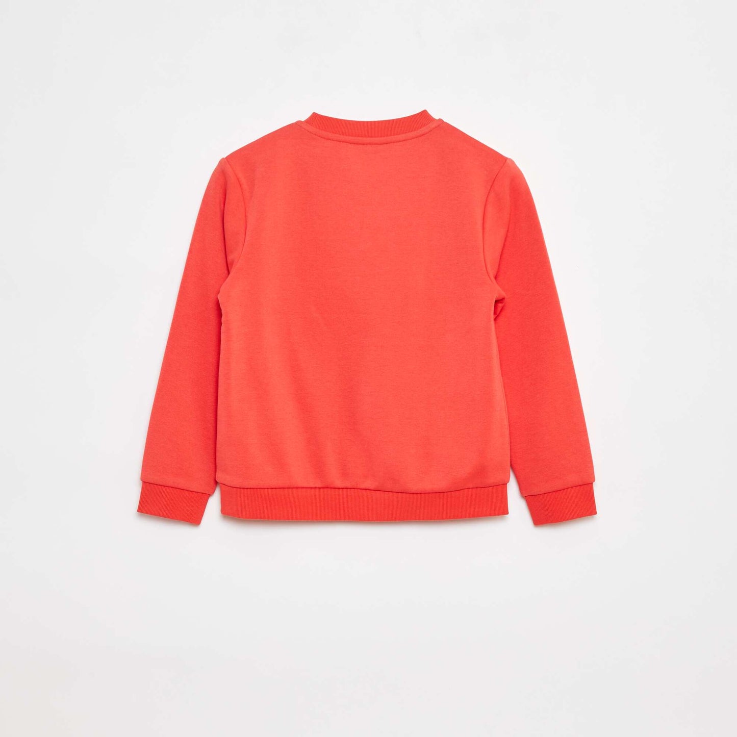 Sweat en molleton gratté uni ROUGE