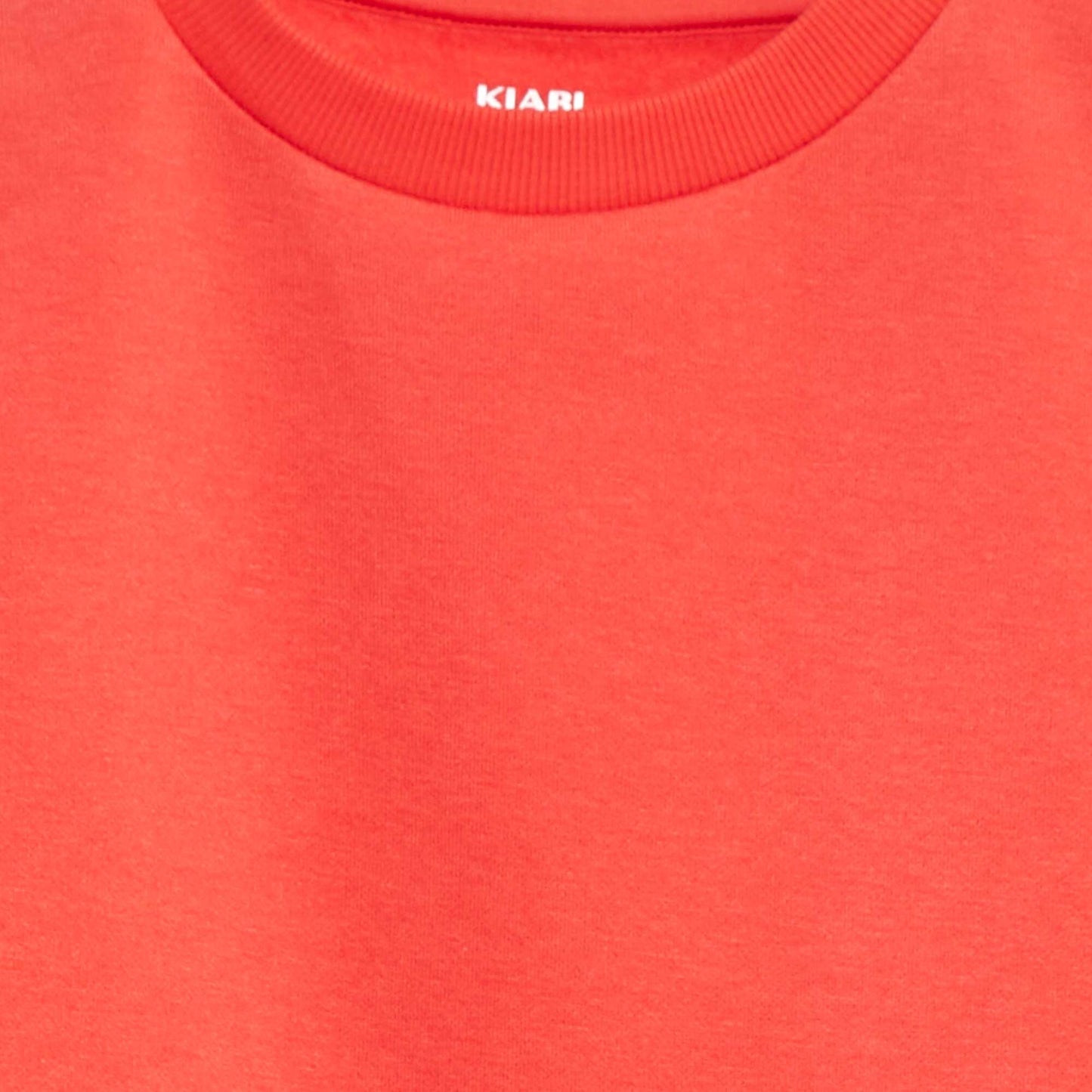 Sweat en molleton gratté uni ROUGE
