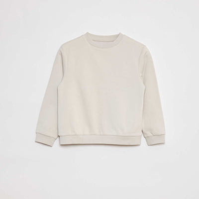 Sweat en molleton gratté uni BLANC