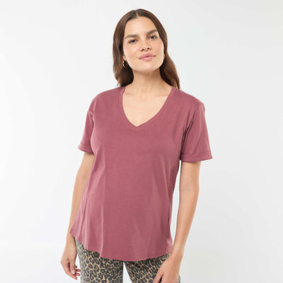 T-shirt allaitement col V ROSE