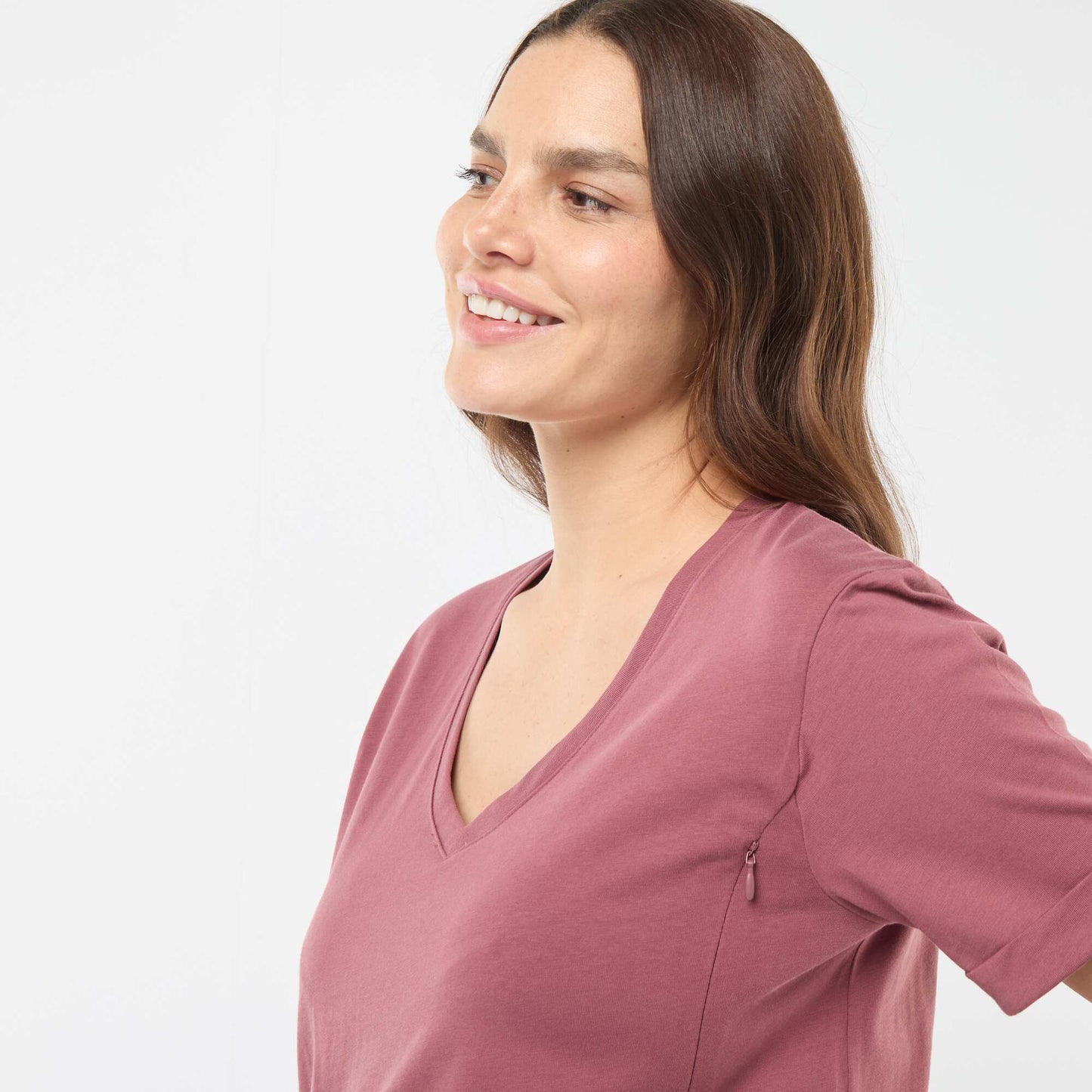 T-shirt allaitement col V ROSE