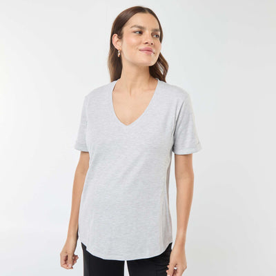 T-shirt allaitement col V GRIS