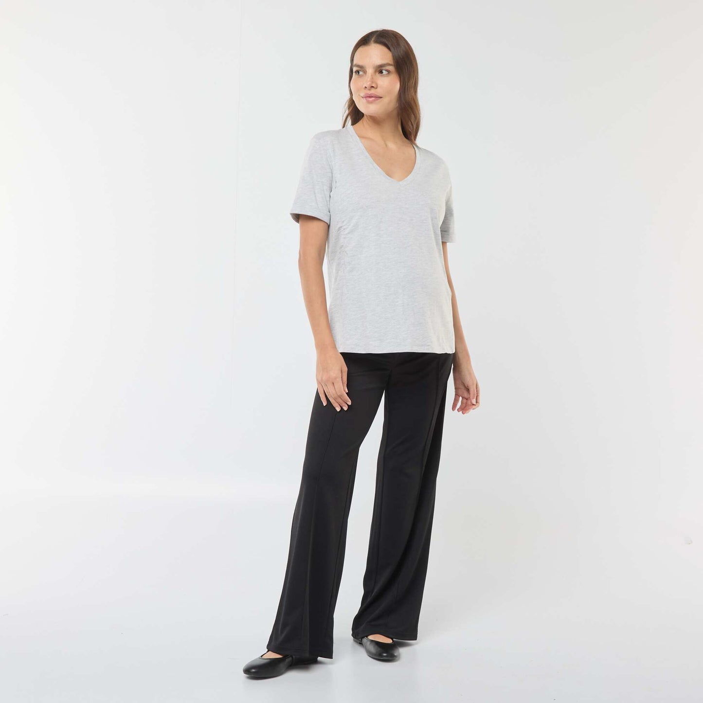 T-shirt allaitement col V GRIS