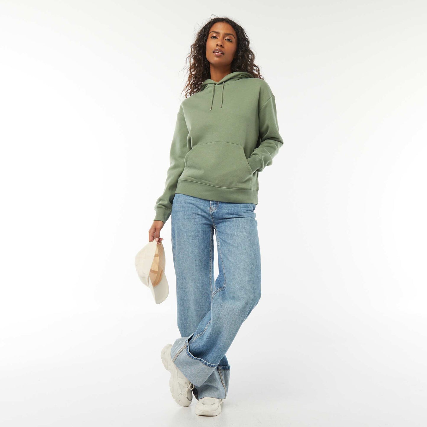 Sweat à capuche uni VERT