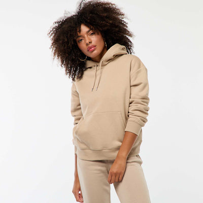 Sweat à capuche uni BEIGE