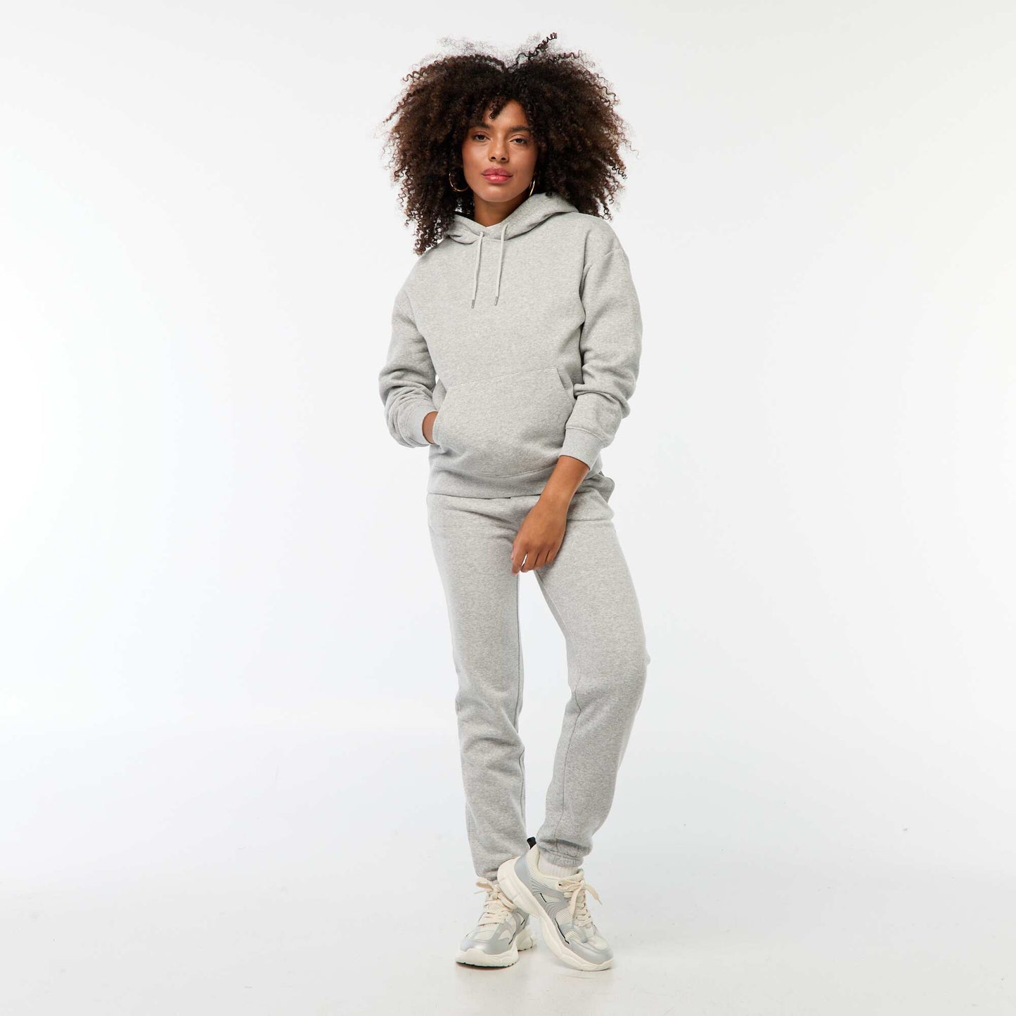 Sweat à capuche uni GRIS