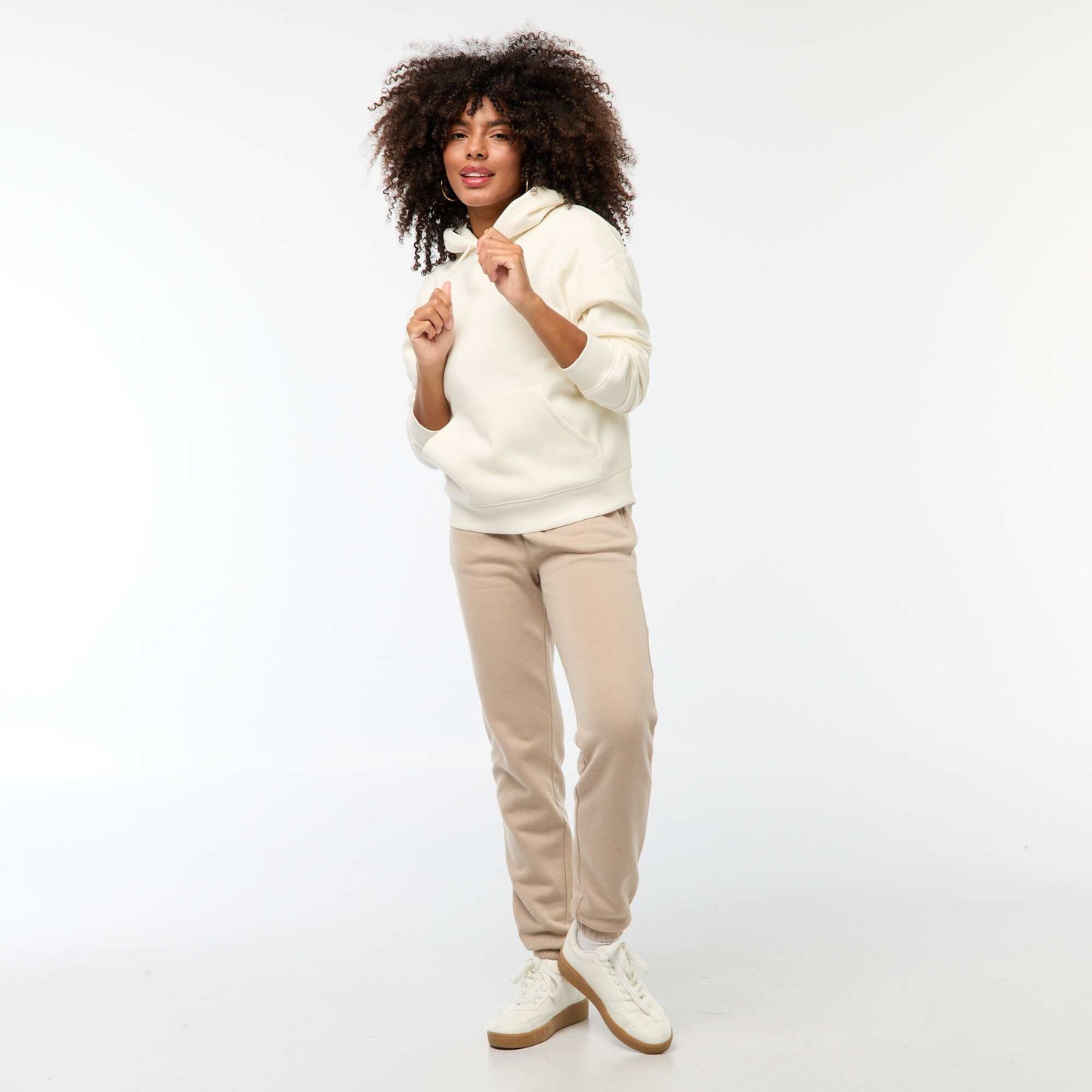 Sweat à capuche uni BLANC