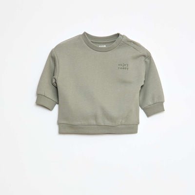 Sweat en molleton uni VERT