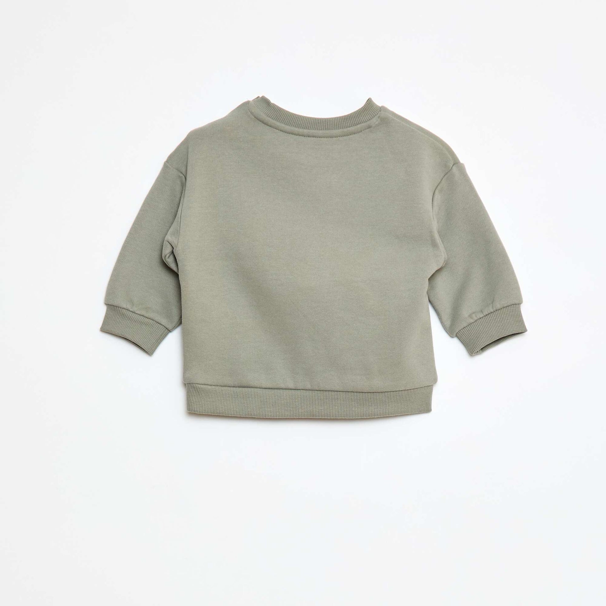 Sweat en molleton uni VERT