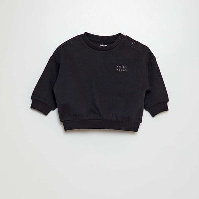 Sweat en molleton uni NOIR