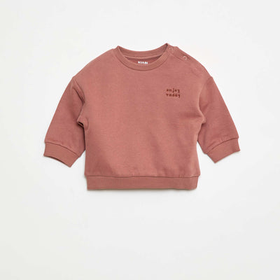 Sweat en molleton uni MARRON