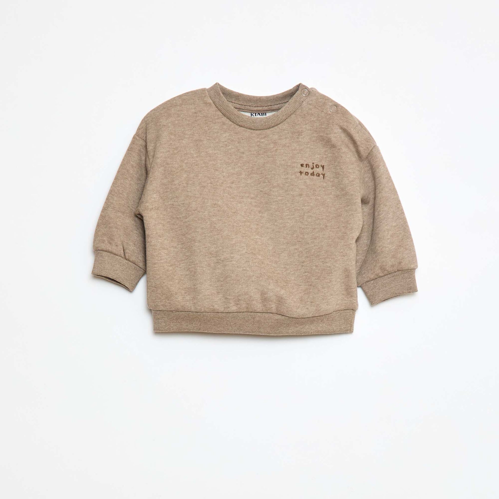 Sweat en molleton uni MARRON