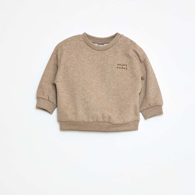 Sweat en molleton uni MARRON