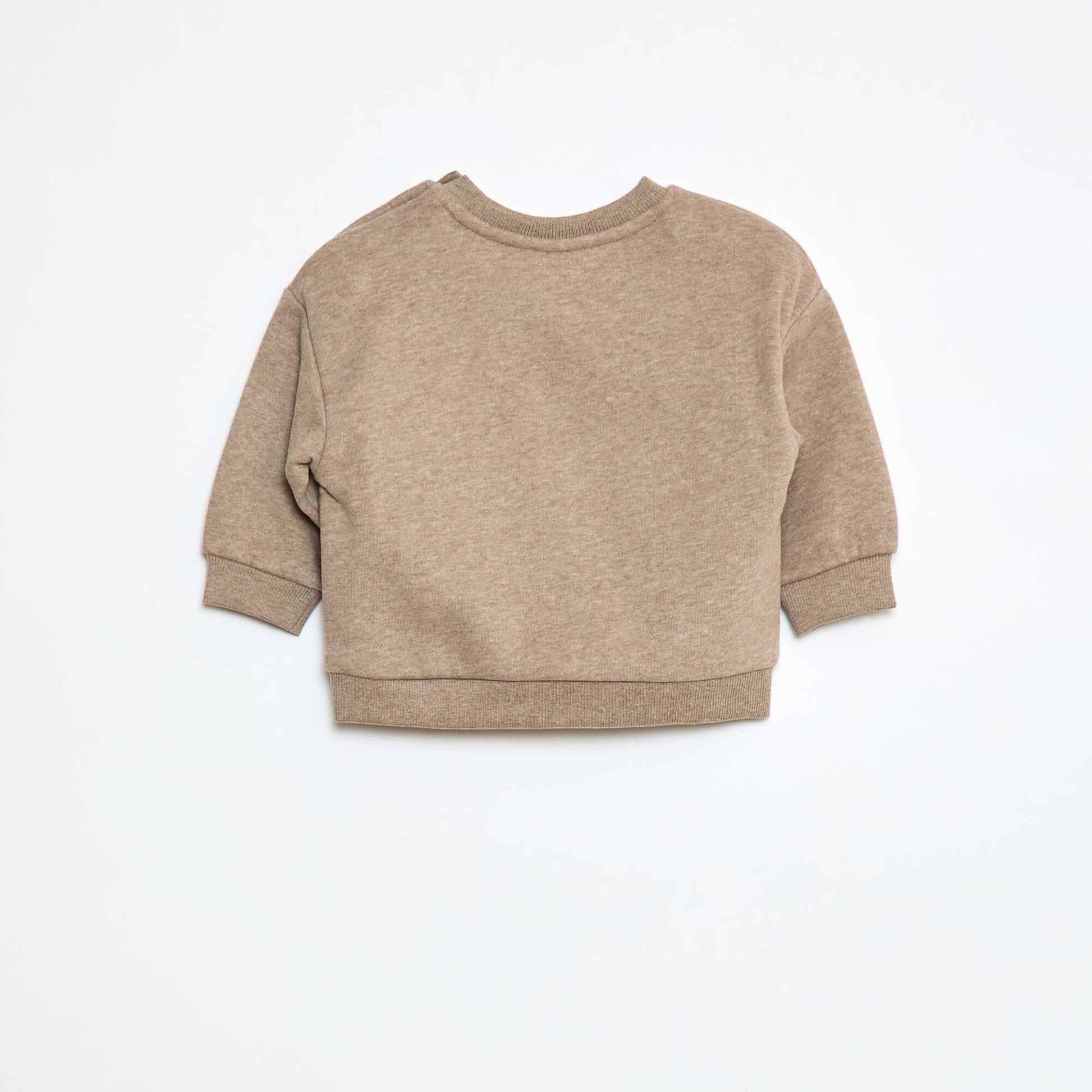 Sweat en molleton uni MARRON