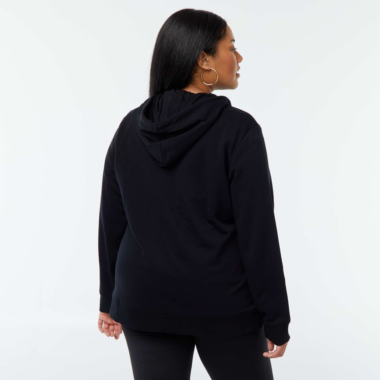 Sweat à capuche en molleton NOIR
