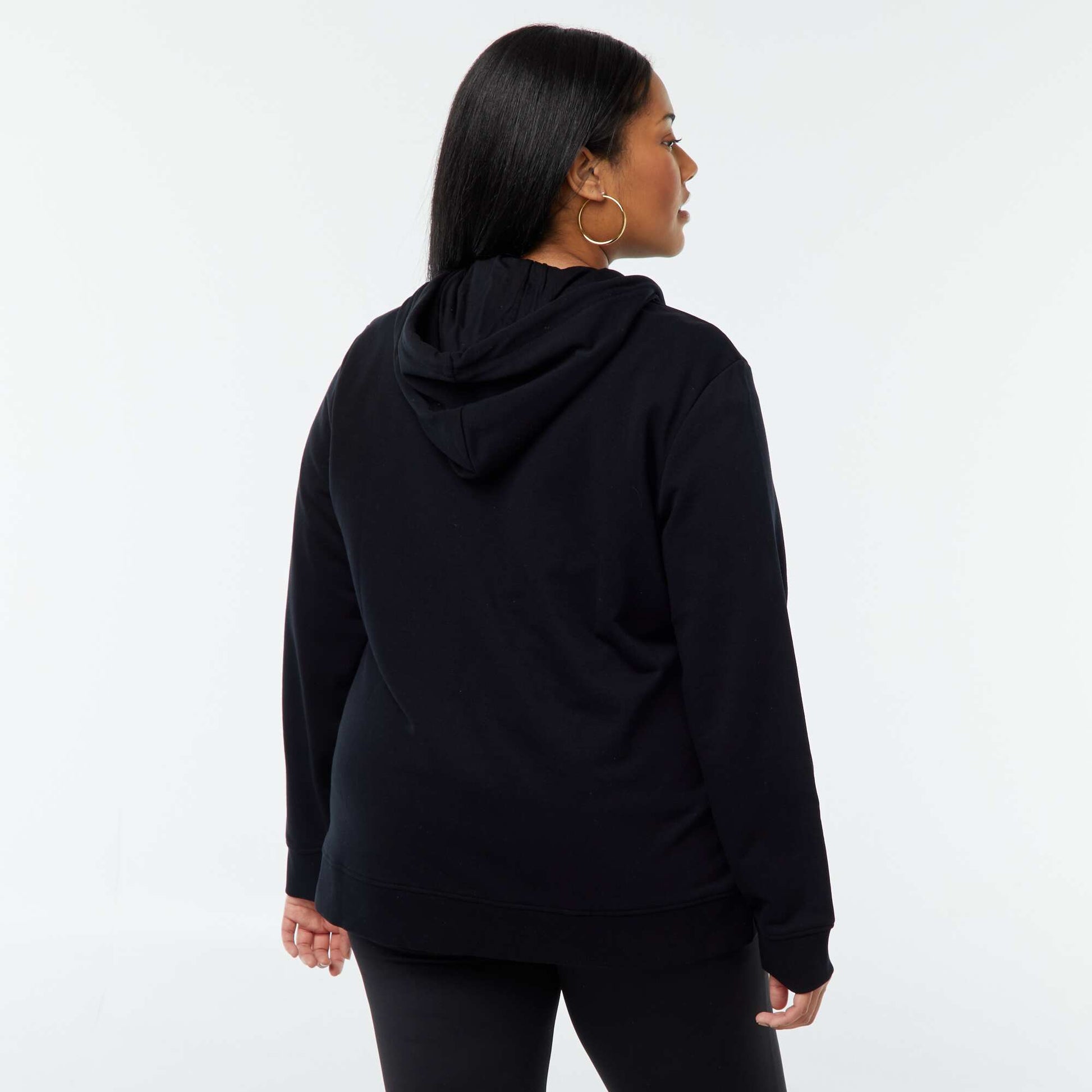 Sweat à capuche en molleton NOIR