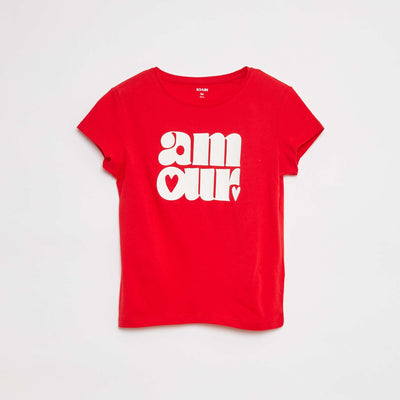 T-shirt en maille jersey imprimé ROUGE