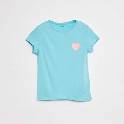 T-shirt en maille jersey imprimé BLEU