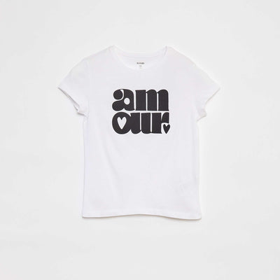 T-shirt en maille jersey imprimé BLANC