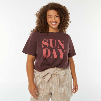 T-shirt à manches courtes avec imprimé MARRON