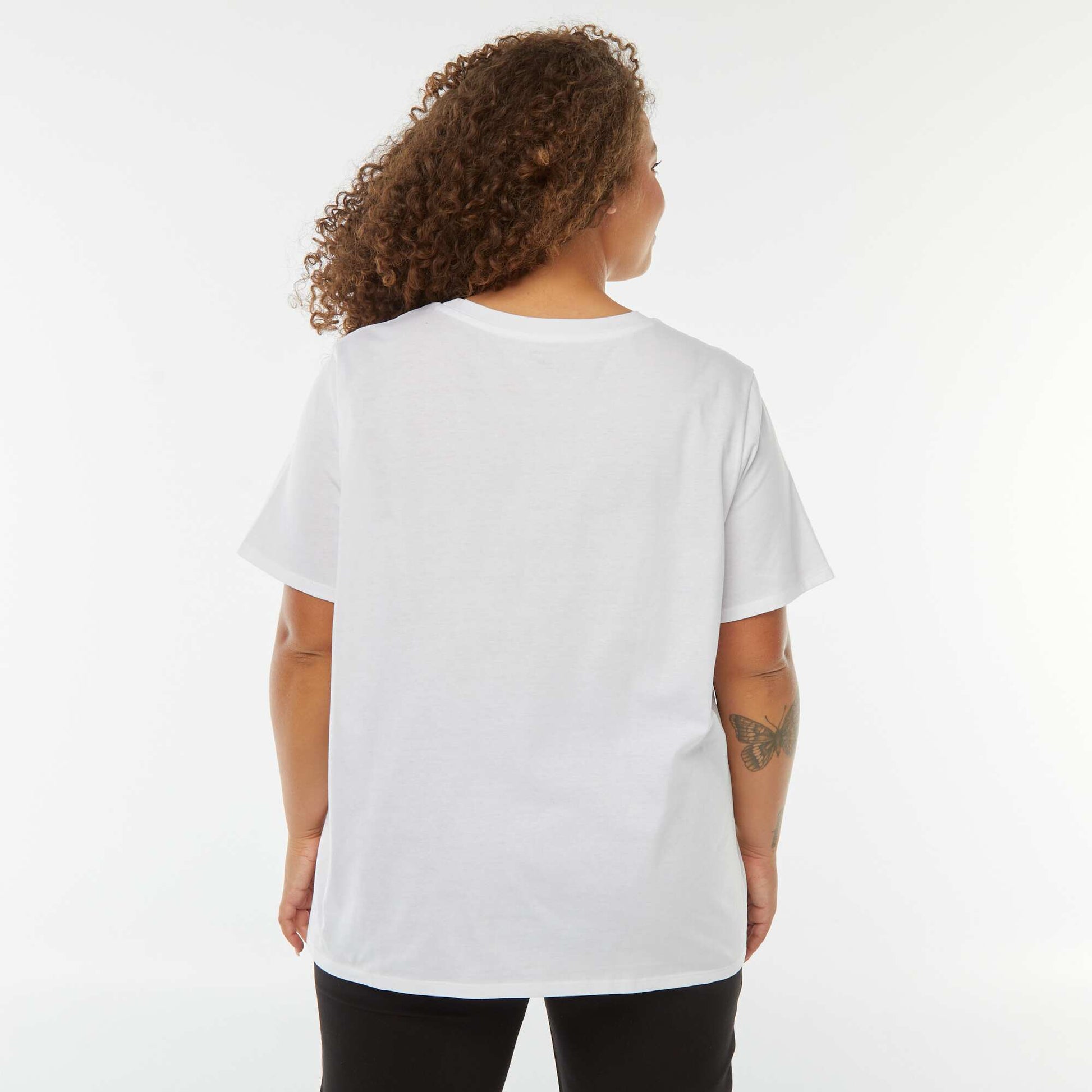 T-shirt à manches courtes avec imprimé BLANC