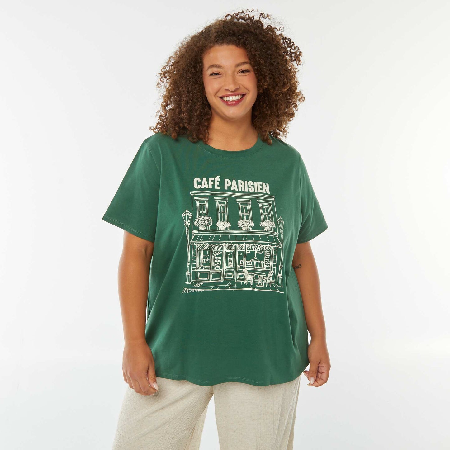 T-shirt à manches courtes avec imprimé VERT