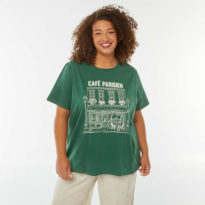 T-shirt à manches courtes avec imprimé VERT