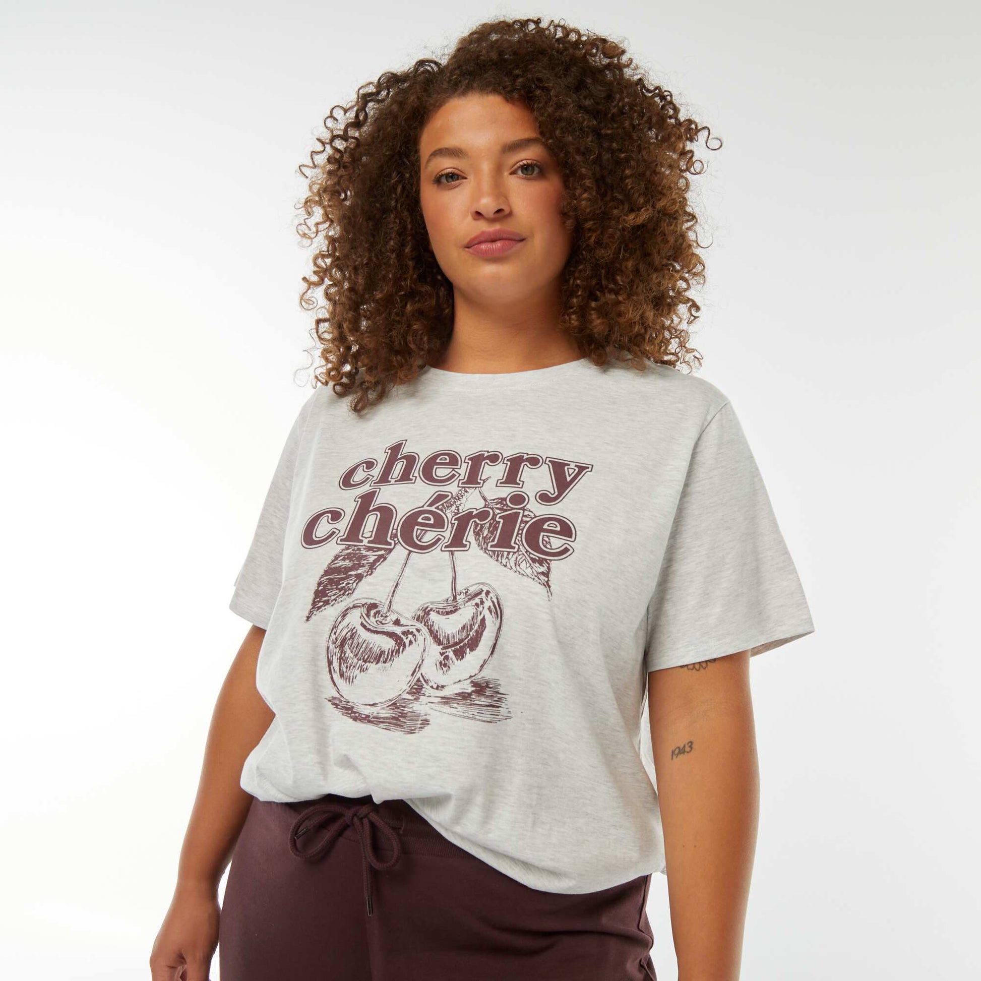 T-shirt à manches courtes avec imprimé BLANC