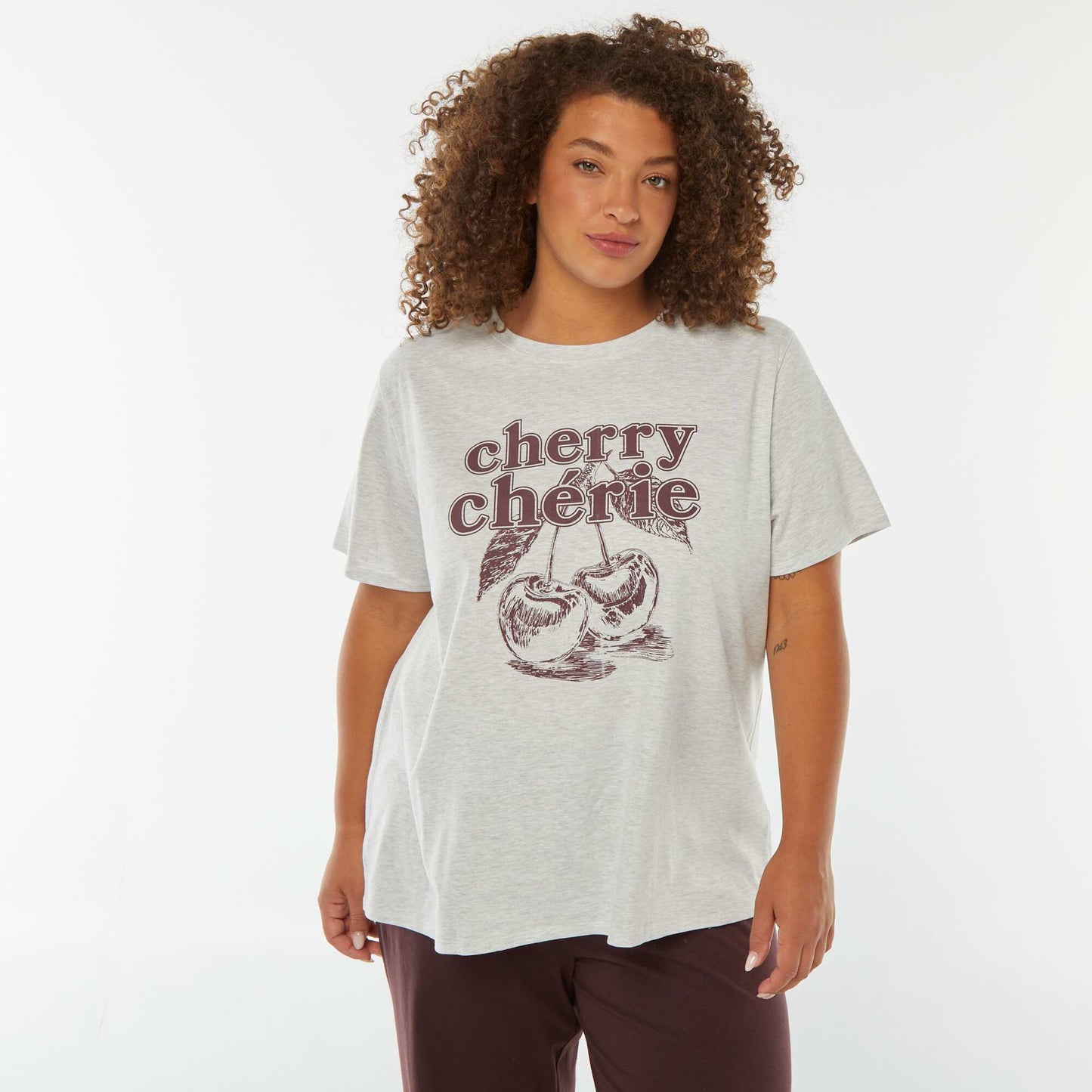 T-shirt à manches courtes avec imprimé BLANC