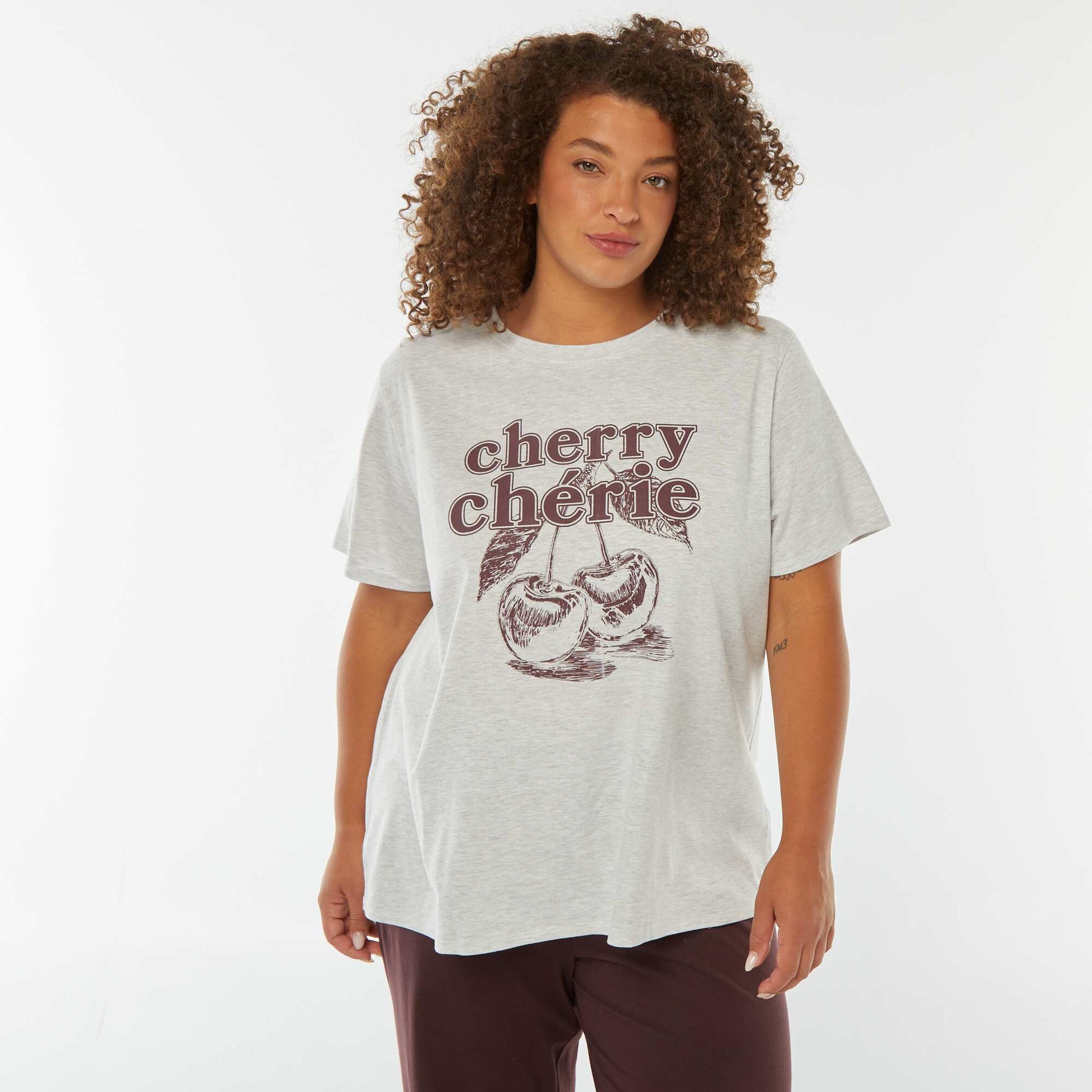 T-shirt à manches courtes avec imprimé BLANC
