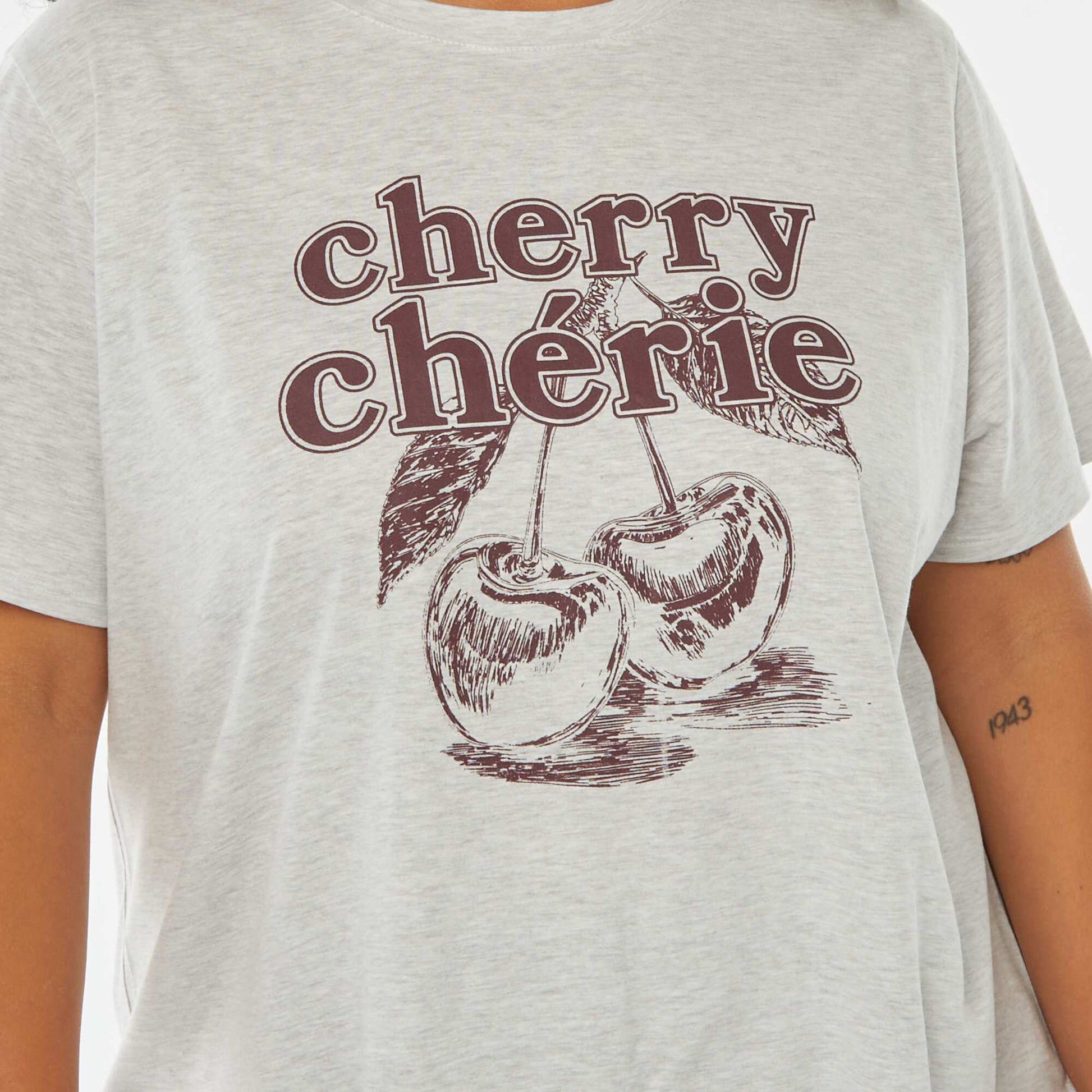 T-shirt à manches courtes avec imprimé BLANC