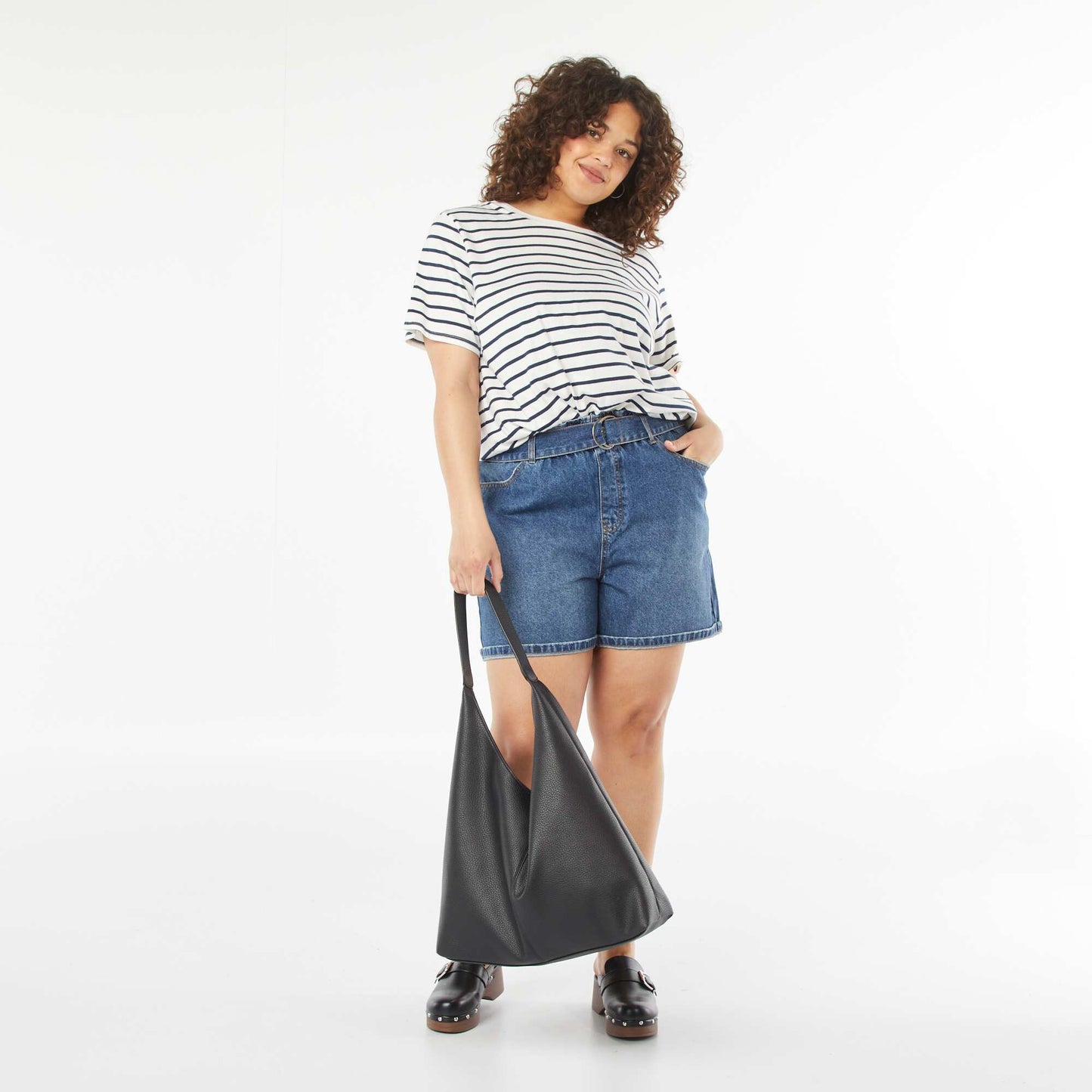 T-shirt à manches courtes avec imprimé BLANC RAYé
