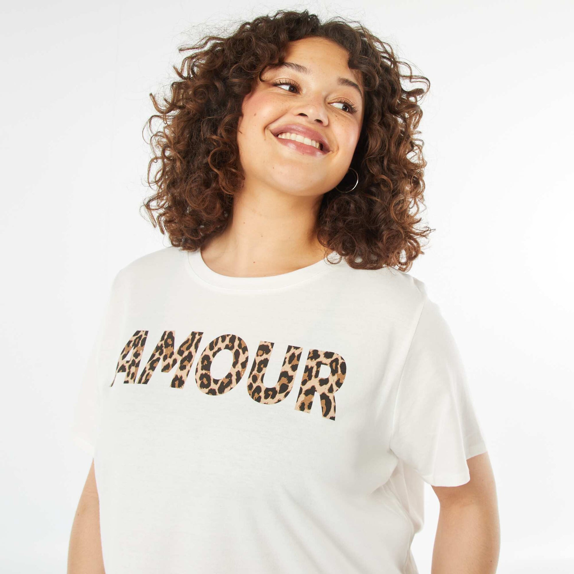 T-shirt à manches courtes avec imprimé BLANC