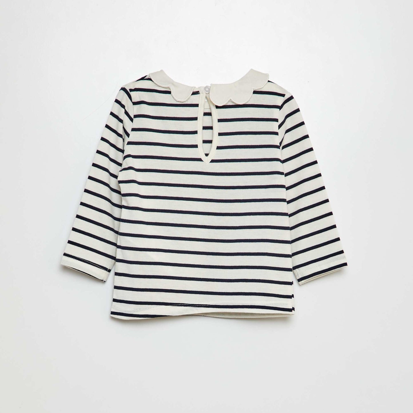 T-shirt avec collerette BLANC/BLEU
