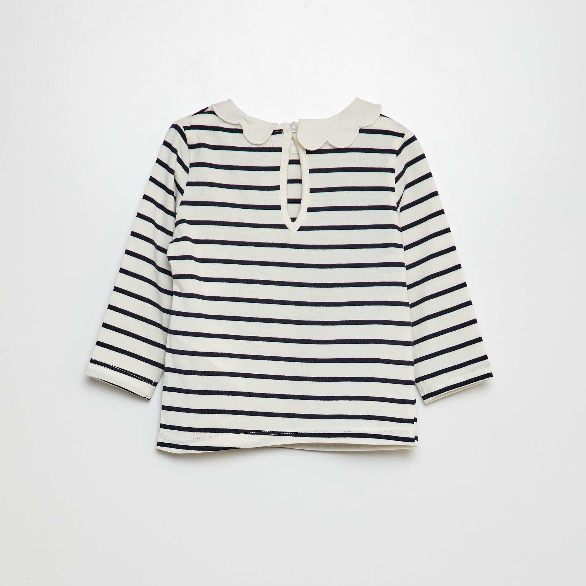 T-shirt avec collerette BLANC/BLEU