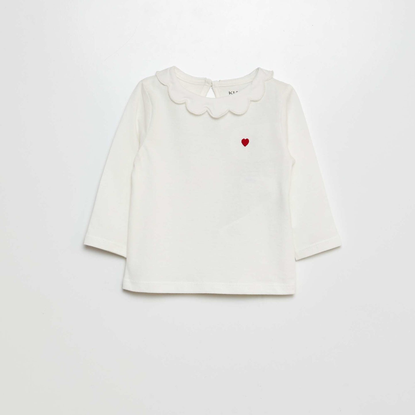 T-shirt avec collerette BLANC