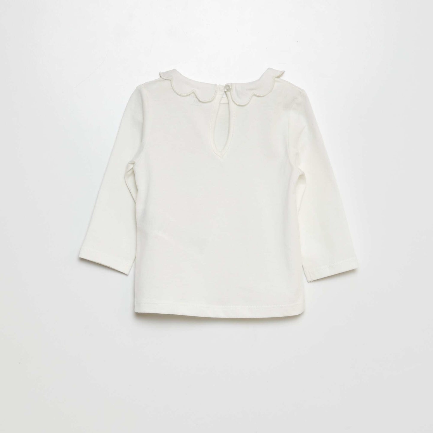 T-shirt avec collerette BLANC