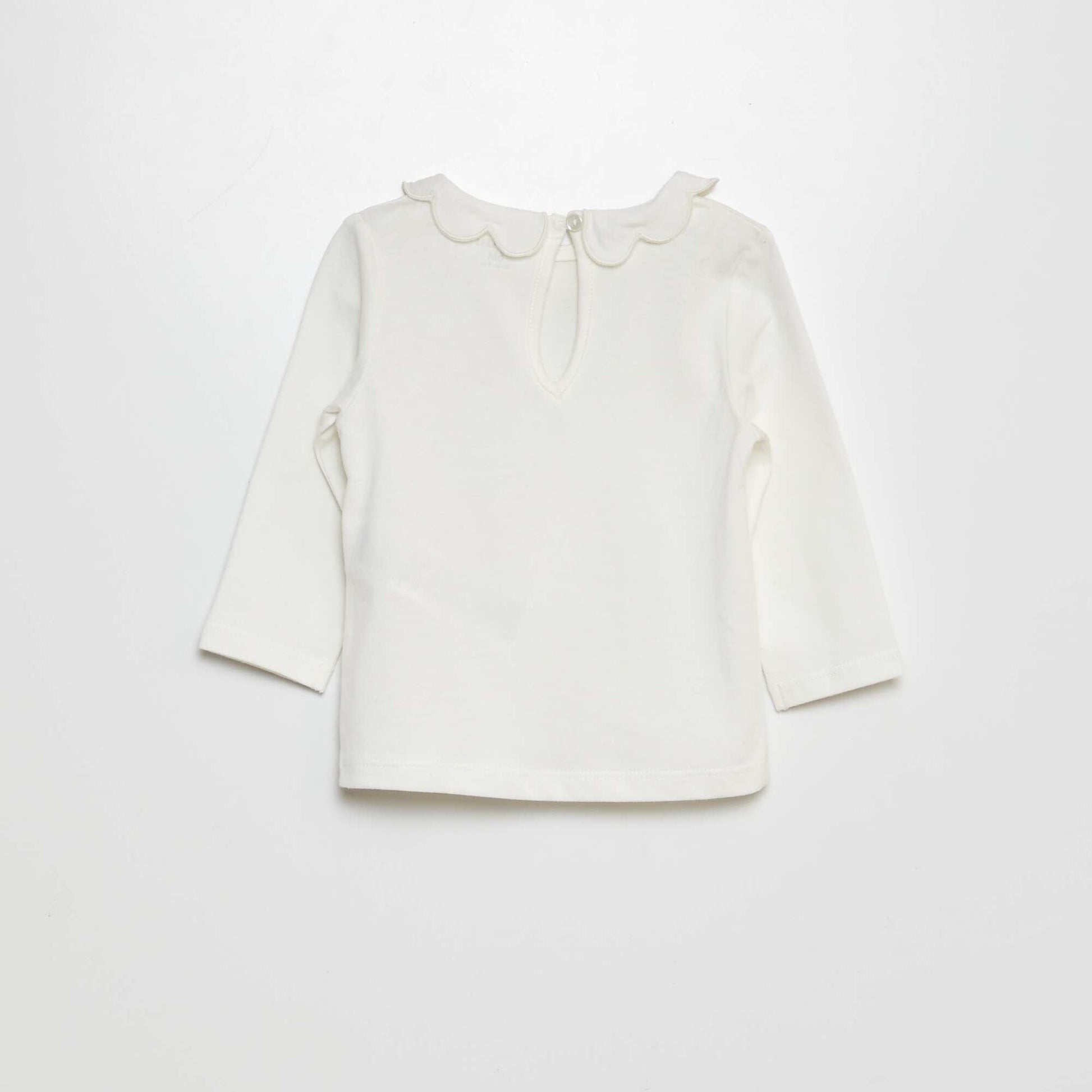 T-shirt avec collerette BLANC
